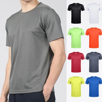 Camisas básicas de gimnasio 100% poliéster multicolor con logotipo personalizado para hombres